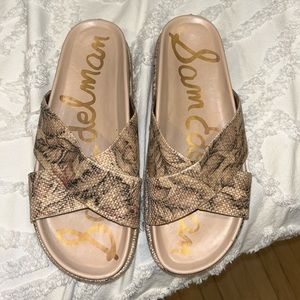 Sam Edelman Slides, snake skin print